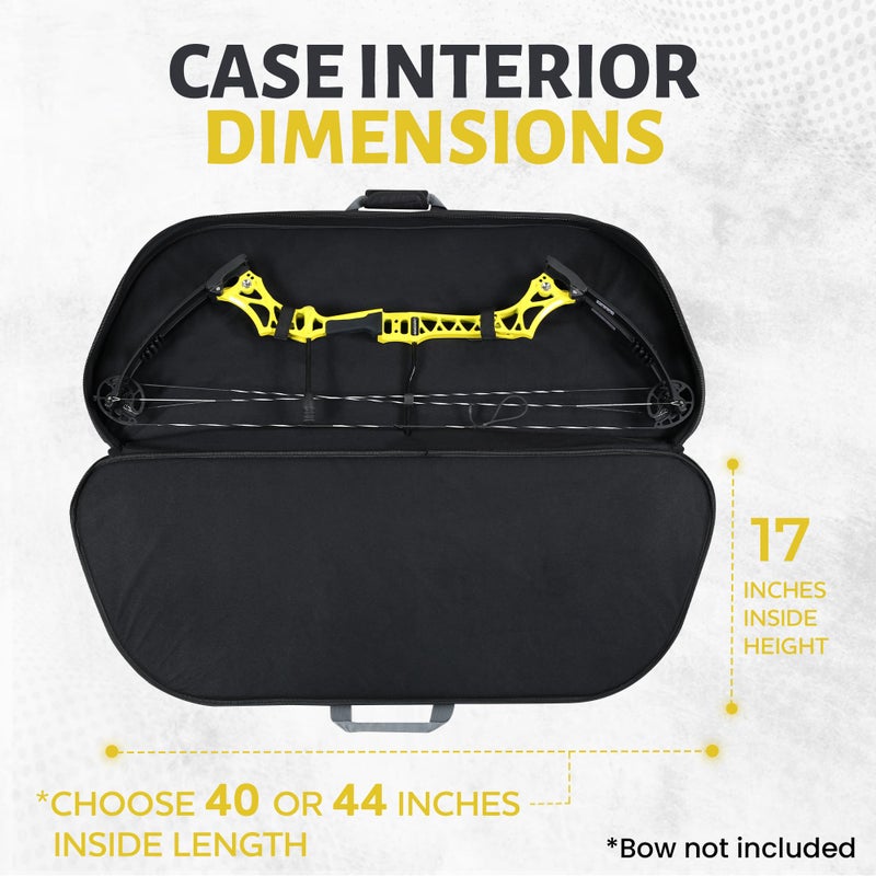 Legend Apollo Soft Bow Case for Compound Bow - Compound Bow Case with Multiple Storage & Foam Padding, Lightweight Bow and Arrow Case for Archery Accessories, Premium Bow Bag - 40" Black/Yellow - Image 4